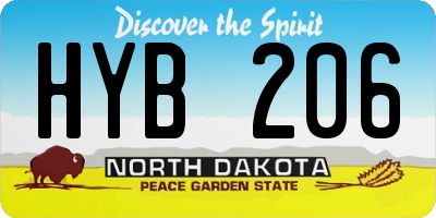 ND license plate HYB206