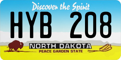 ND license plate HYB208