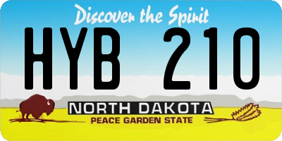 ND license plate HYB210