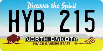 ND license plate HYB215