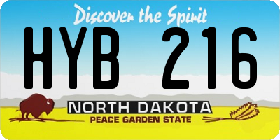 ND license plate HYB216