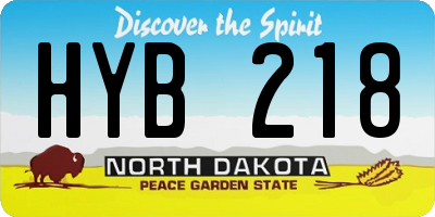 ND license plate HYB218