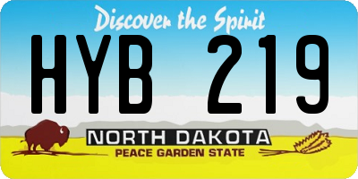 ND license plate HYB219