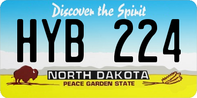 ND license plate HYB224