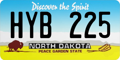 ND license plate HYB225