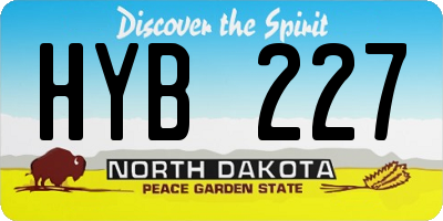 ND license plate HYB227