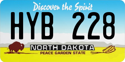ND license plate HYB228