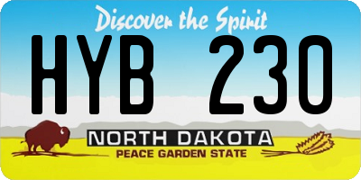 ND license plate HYB230