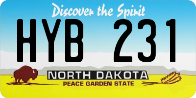 ND license plate HYB231