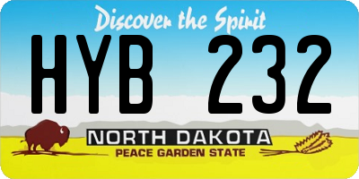 ND license plate HYB232