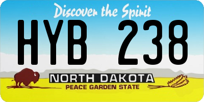 ND license plate HYB238