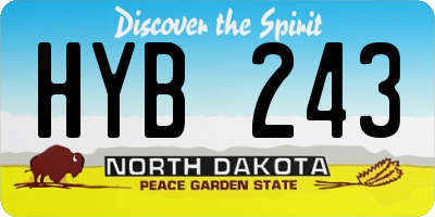 ND license plate HYB243