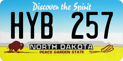 ND license plate HYB257