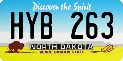 ND license plate HYB263