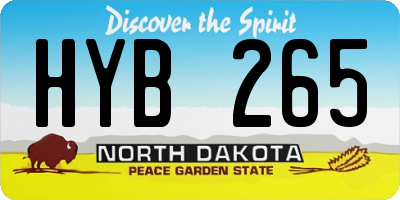 ND license plate HYB265