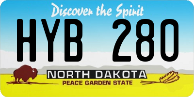 ND license plate HYB280