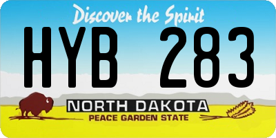 ND license plate HYB283