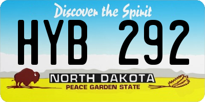 ND license plate HYB292