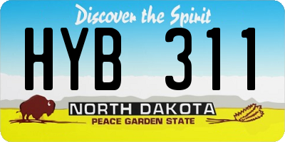 ND license plate HYB311