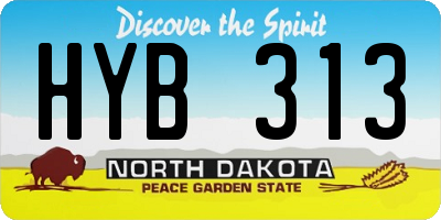 ND license plate HYB313