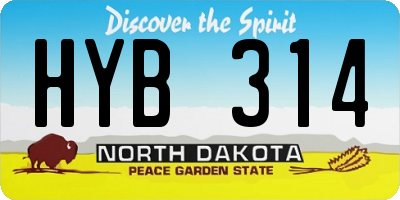 ND license plate HYB314