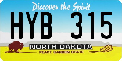 ND license plate HYB315