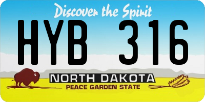 ND license plate HYB316