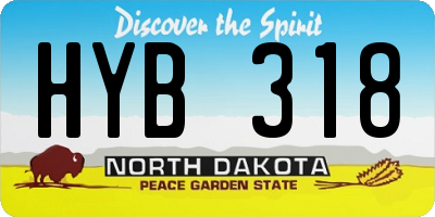 ND license plate HYB318