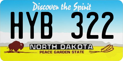 ND license plate HYB322