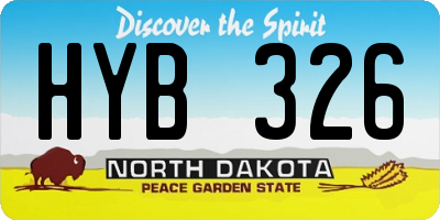 ND license plate HYB326
