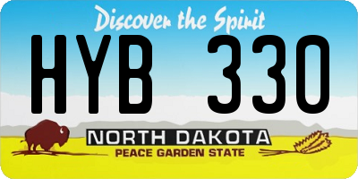 ND license plate HYB330