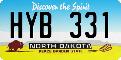 ND license plate HYB331