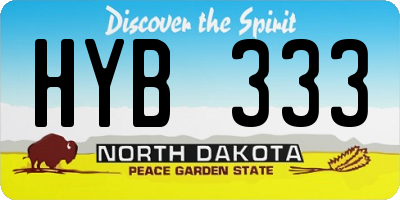 ND license plate HYB333