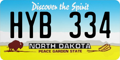 ND license plate HYB334