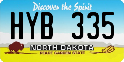 ND license plate HYB335