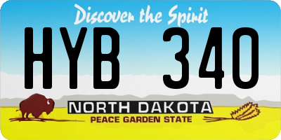 ND license plate HYB340