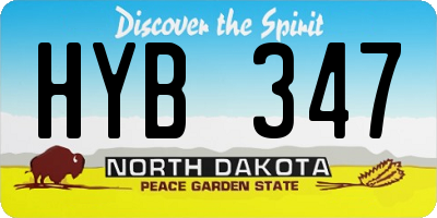 ND license plate HYB347