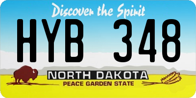 ND license plate HYB348
