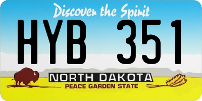 ND license plate HYB351