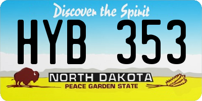 ND license plate HYB353
