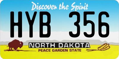 ND license plate HYB356