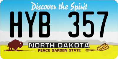 ND license plate HYB357