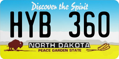 ND license plate HYB360