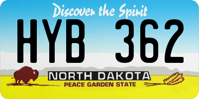 ND license plate HYB362