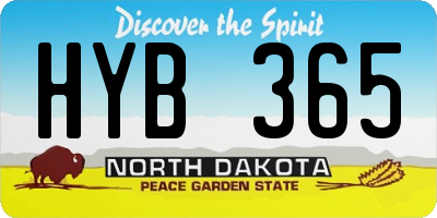 ND license plate HYB365