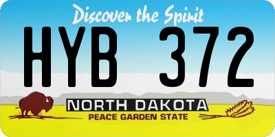 ND license plate HYB372