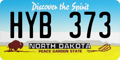 ND license plate HYB373