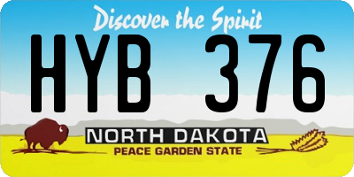 ND license plate HYB376