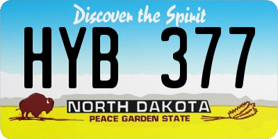 ND license plate HYB377