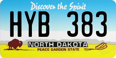 ND license plate HYB383